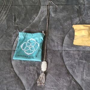 Kendra Scott Silver Necklace with White Pendant
